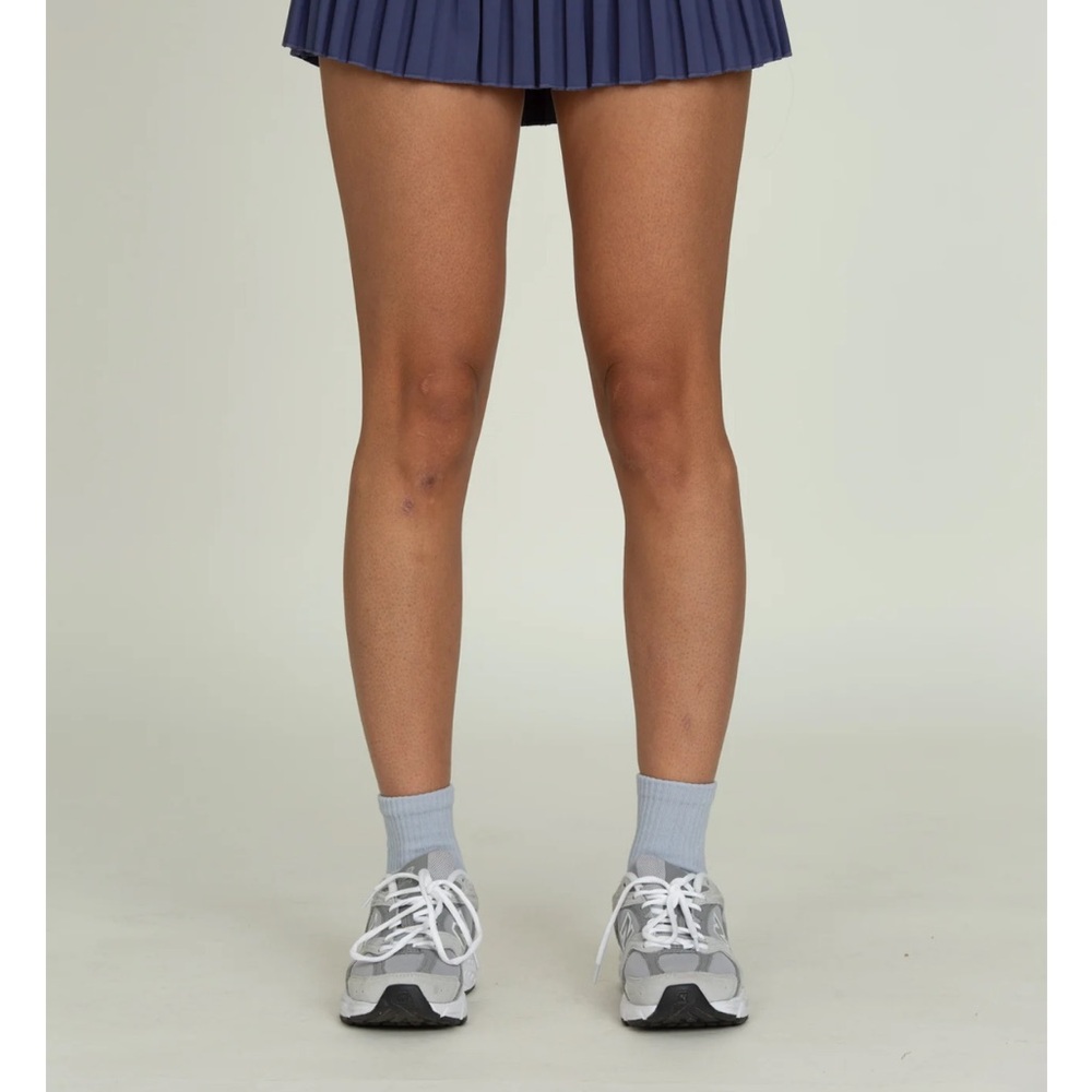 Navy Blue Pleated Mini Skirt